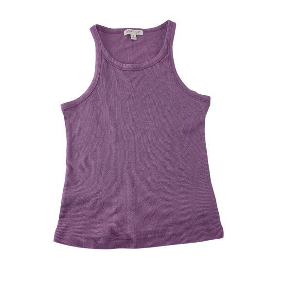 Ultra Flirt Purple Sleeveless Washed Ribbed  Tank Top Women's Sz. S - Picture 5 of 7